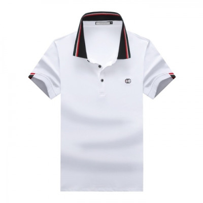 [매장판]Gucci 2020 Mens Logo Cotton Short Sleeved Polo Tshirts - 구찌 2020 남성 로고 코튼 폴로 반팔티 Guc02374x.Size(m - 3xl).화이트