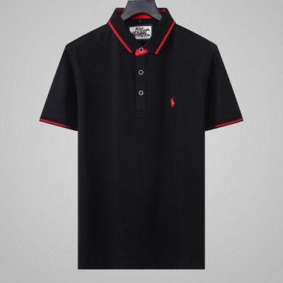 [폴로]Polo 2020 Mens Logo Silket Polo Short Sleeved Tshirs - 폴로 2020 남성 로고 실켓 폴로 반팔티 Pol0040x.Size(l - 4xl).블랙