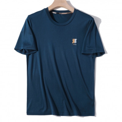 [버버리]Burberry 2020 Mens Logo Crew-neck Silket Short Sleeved Tshirts - 버버리 2020 남성 로고 크루넥 실켓 반팔티 Bur02366x.Size(m - 3xl).블루