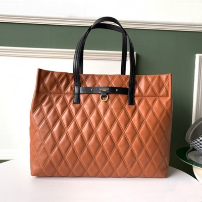 Givenchy 2020 Leather Women Tote Shopper Bag ,40cm - 지방시 2020 레더 여성용 토트 쇼퍼백 GVB0322,40cm,브라운