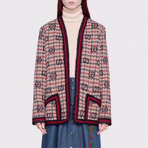 Gucci Womens Trendy V-neck Tweed Cardigan - 구찌 2020 여성 드렌디 브이넥 트위드 가디건 Guc02390x.Size(s - l).레드