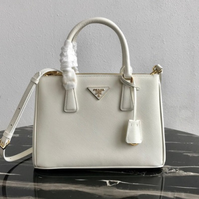 Prada 2020 Leather Tote Shoulder Bag,28cm - 프라다 2020 여성용 레더 토트 숄더백 ,1BA863-7,28cm,화이트