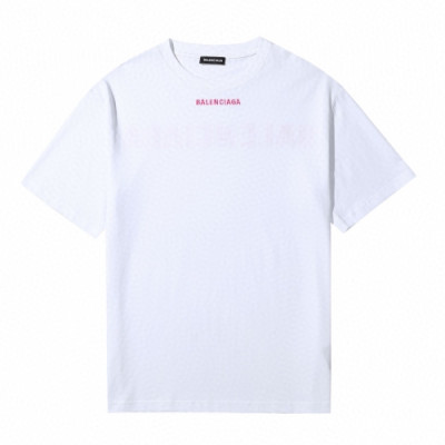 [발렌시아가]Balenciaga 2019 Mm/Wm Logo Cotton Short Sleeved Tshirt - 발렌시아가 2019 남자 로고 오버사이즈 코튼 반팔티 Bal0577x.Size(xs - m).화이트