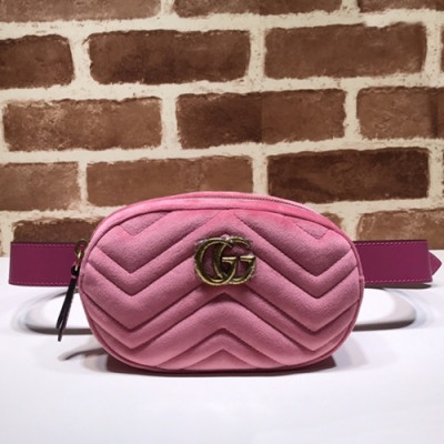 Gucci 2020 Marmont Matlase Velvet Belt Bag,18CM - 구찌 2020 마몬트 마틀라세 벨벳 벨트백 ,476434 ,GUB1013,18CM,핑크