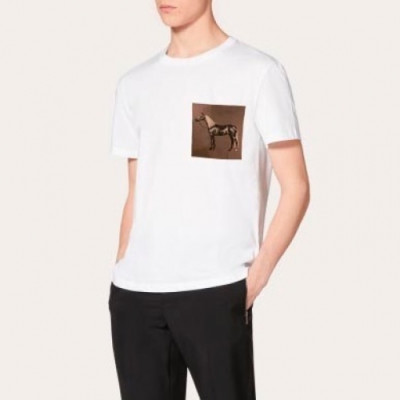 Hermes 2020 Mens Crew-neck Silket Short Sleeved Tshirts - 에르메스 2020 남성 크루넥 실켓 반팔티 Her0404x.Size(m - xl).화이트