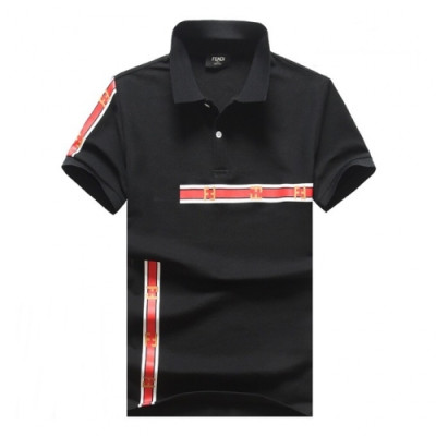 [펜디]Fendi 2020 Mens Logo Casual Cotton Polo Short Sleeved Tshirts - 펜디 2020 남성 로고 캐쥬얼 코튼 폴로 반팔티 Fen0638x.Size(m - 3xl).블랙