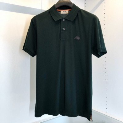 Hermes 2020 Mens Crew-neck Silket Short Sleeved Polo Tshirts - 에르메스 2020 남성 크루넥 실켓 폴로 반팔티 Her0412x.Size(m - 2xl).그린