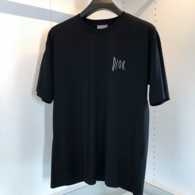 [디올]Dior 2020 Mm/Wm Logo Silket Short Sleeved Tshirts - 디올 2020 남자 로고 실켓 반팔티 Dio0591x.Size(s - 2xl).블랙