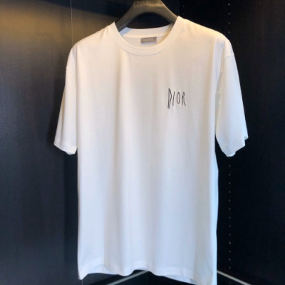 [디올]Dior 2020 Mm/Wm Logo Silket Short Sleeved Tshirts - 디올 2020 남자 로고 실켓 반팔티 Dio0592x.Size(s - 2xl).화이트