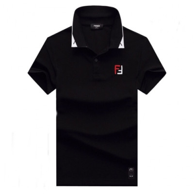 [펜디]Fendi 2020 Mens Logo Casual Cotton Polo Short Sleeved Tshirts - 펜디 2020 남성 로고 캐쥬얼 코튼 폴로 반팔티 Fen0645x.Size(m - 3xl).블랙