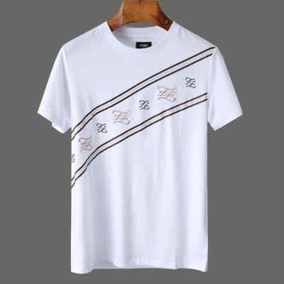 [펜디]Fendi 2020 Mens Logo Casual Silket Short Sleeved Tshirts - 펜디 2020 남성 로고 캐쥬얼 실켓 반팔티 Fen0648x.Size(m - 3xl).화이트