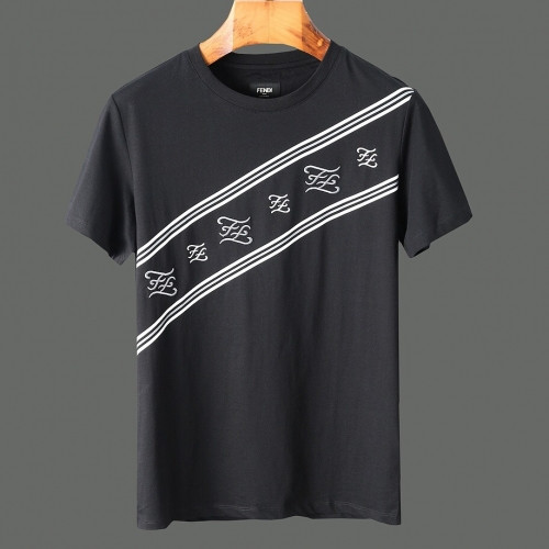 [펜디]Fendi 2020 Mens Logo Casual Silket Short Sleeved Tshirts - 펜디 2020 남성 로고 캐쥬얼 실켓 반팔티 Fen0647x.Size(m - 3xl).블랙