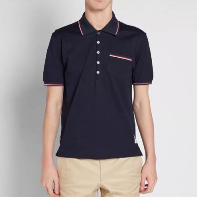 [톰브라운]Thom Browne 2020 Mens Casual Cotton Short Sleeved Polo Tshirts - 톰브라운 2020 남성 로고 코튼 폴로 반팔티 Tho0675x.Size(s - 3xl).네이비