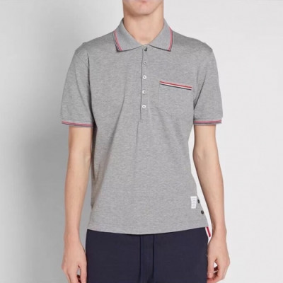 [톰브라운]Thom Browne 2020 Mens Casual Cotton Short Sleeved Polo Tshirts - 톰브라운 2020 남성 로고 코튼 폴로 반팔티 Tho0676x.Size(s - 3xl).그레이