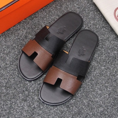 Hermes 2020 Mens Epsom Leather Slipper -  에르메스 2020 남성용 엡송 레더 슬리퍼 HERS0317,Size(245 - 275).블랙브라운