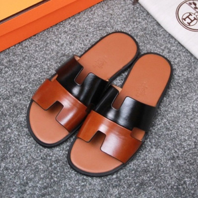 Hermes 2020 Mens Epsom Leather Slipper -  에르메스 2020 남성용 엡송 레더 슬리퍼 HERS0319,Size(245 - 275).블랙브라운