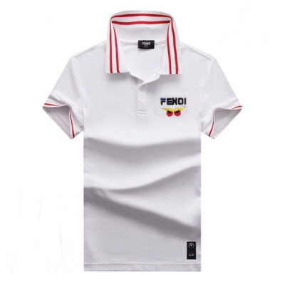 [펜디]Fendi 2020 Mens Logo Casual Cotton Polo Short Sleeved Tshirts - 펜디 2020 남성 로고 캐쥬얼 코튼 폴로 반팔티 Fen0654x.Size(m - 3xl).화이트