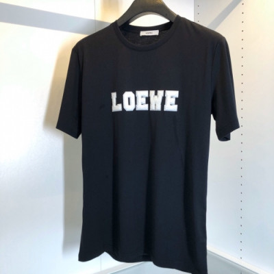 [로에베]Loewe 2020 Mens Logo Cotton Short Sleeved Tshirts - 로에베 2020 남성 로고 코튼 반팔티 Loe0214x.Size(m - 3xl).블랙