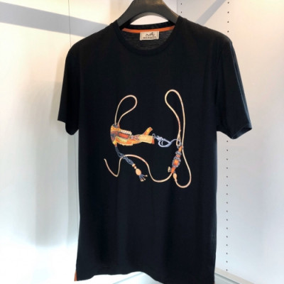 Hermes 2020 Mens Crew-neck Silket Short Sleeved Tshirts - 에르메스 2020 남성 크루넥 실켓 반팔티 Her0421x.Size(m - 3xl).블랙