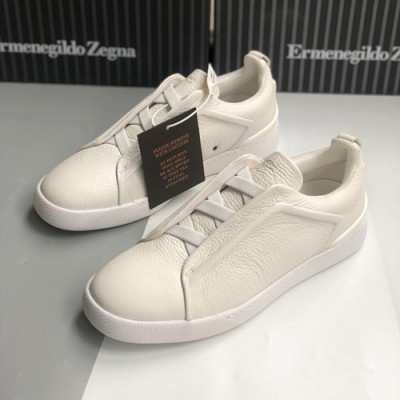 Ermenegildo Zegna  2020 Mens Leather Sneakers - 에르메넬질도 제냐 2020 남성용 레더 스니커즈 ZEGS0033.Size(245 - 270).화이트