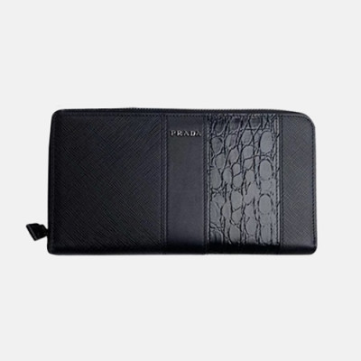 Prada 2020 Saffiano Mens Zip Round Wallet, 2ML028 - 프라다 2020 사피아노 남성용 지퍼 라운드 장지갑,PRAW0171,20CM.블랙