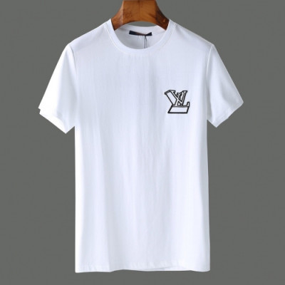 [루이비통]Louis vuitton 2020 Mens Crew-neck Silket Short Sleeved Tshirts - 루이비통 2020 남성 크루넥 실켓 오버사이즈 반팔티 Lou01758x.Size(s - 2xl).화이트