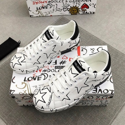 Dolce&Gabbana 2020 Mens Leather Sneakers  - 돌체앤가바나 2020 남성용 레더 스니커즈 DGS0220,Size(240 - 270).화이트