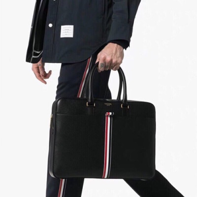 Thom Browne 2020 Leather Mens Business ,38cm - 톰브라운 2020 남성용 레더 서류가방 THOB0088,38cm,블랙