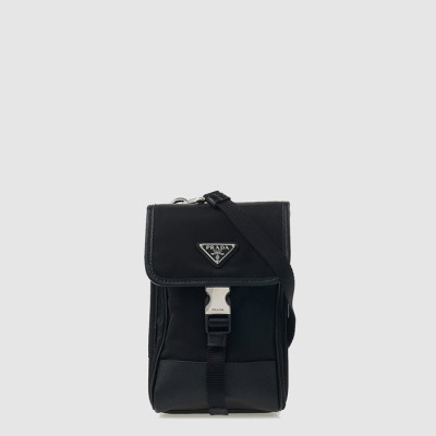 프라다 남성 삼각 로고 리나일론 폰 케이스 크로스백 2ZH109 - Prada Mens Triangle Logo Re-Nylon Phone Case Crossbody Bag - prb1x
