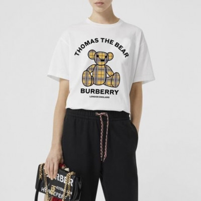 [버버리]Burberry 2020 Mm/Wm Logo Crew-neck Cotton Short Sleeved Tshirts - 버버리 2020 남자 로고 크루넥 코튼 반팔티 Bur02507x.Size(s -  xl).화이트