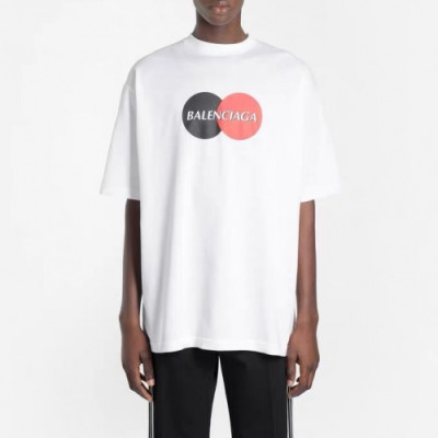 [발렌시아가]Balenciaga 2019 Mm/Wm Logo Cotton Short Sleeved Tshirts - 발렌시아가 2019 남/녀 로고 오버사이즈 코튼 반팔티 Bal0594x.Size(xs - l).화이트