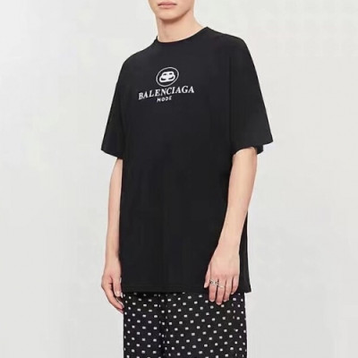 [발렌시아가]Balenciaga 2020 Mm/Wm Logo Cotton Short Sleeved Tshirts - 발렌시아가 2020 남자 로고 오버사이즈 코튼 반팔티 Bal0594x.Size(xs - l).블랙