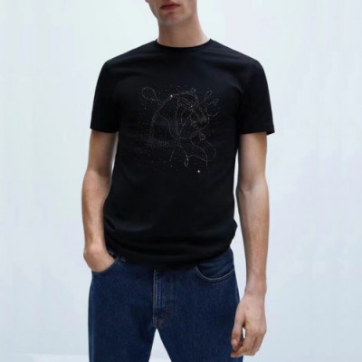 Hermes 2020 Mens Crew-neck Silket Short Sleeved Tshirts - 에르메스 2020 남성 크루넥 실켓 반팔티 Her0442x.Size(m - 2xl).블랙