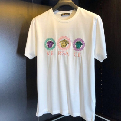 [베르사체]Versace 2020 Mens Logo Silket Short Sleeved Tshirts - 베르사체 2020 남성 메두사 실켓 반팔티 Ver0605x.Size(s - 3xl).화이트