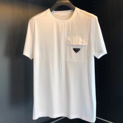 [프라다]Prada 2020 Mens Basic Logo Silket Short Sleeved Tshirts  - 프라다 2020 남성 베이직 로고 실켓 반팔티 Pra01029x.Size(m - 3xl).화이트