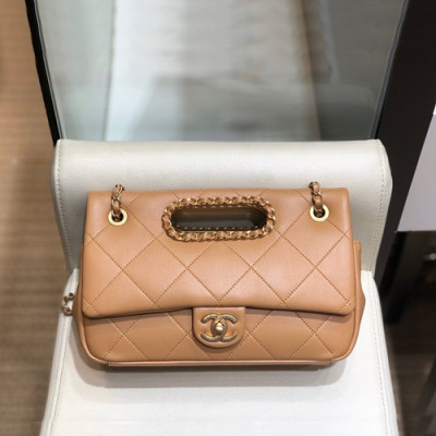 Chanel 2020 Leather Chain Shoulder Cross Bag,26CM - 샤넬 2020 여성용 레더 체인 숄더 크로스백,CHAB1440,26CM,베이지카멜