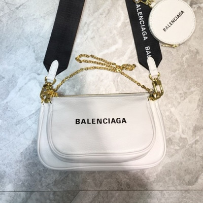 Balenciaga 2020 Leather Shoulder Bag,23CM - 발렌시아가 2020 레더 숄더백,BGB0568,23CM,화이트