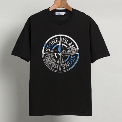 [스톤아일랜드]Stone Island 2020 Mens Crew-neck Cotton Short Sleeved Tshirts - 스톤아일랜드 2020 남성 크루넥 코튼 반팔티 Sto0152x.Size(m - 2xl).블랙