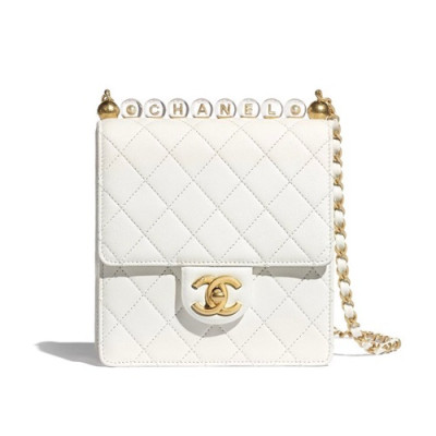 Chanel 2020 Leather Chain Shoulder Cross Bag,18CM - 샤넬 2020 레더 체인 숄더 크로스백 CHAB1472,18CM,화이트