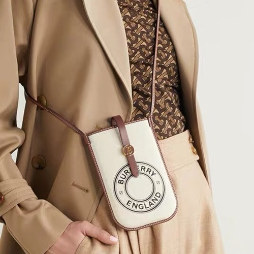 Burberry 2020  Canvas Phone Bag / Shoulder Bag, 18cm - 버버리 2020 여성용 캔버스 폰백 / 숄더백 ,BURB0480,18cm,베이지