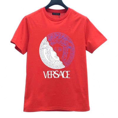 [베르사체]Versace 2020 Mens Logo Silket Short Sleeved Tshirts - 베르사체 2020 남성 메두사 실켓 반팔티 Ver0620x.Size(m - 3xl).레드