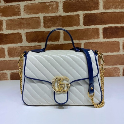 Gucci 2020 GG Marmont Women Tote Shoulder Bag,27CM - 구찌 2020 GG 마몬트 여성용 토트 숄더백 498110,GUB1102,27CM,화이트