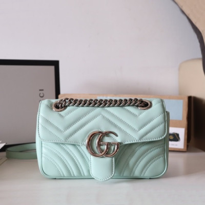 Gucci 2020 GG Marmont Matlase Women Shoulder Bag,22CM - 구찌 2020 GG 마몬트 마틀라세 여성용 숄더백 446744,GUB1116,22CM,연민트