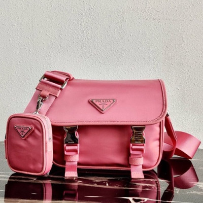 Prada 2020 Nylon Shoulder Bag,22cm - 프라다 2020 남여공용 나일론 숄더백 ,2VD034-3,22cm,핑크