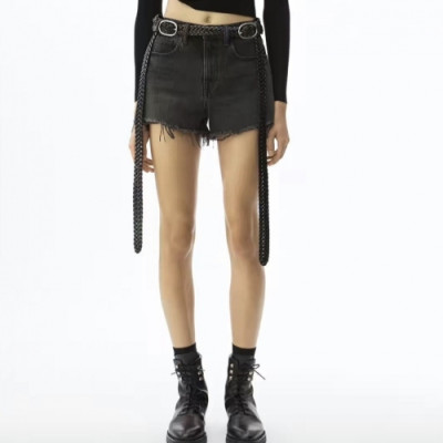 [알렉산더왕]Alexander wang 2020 Womens Modern Denim Short Trousers - 알렉산더왕 2020 여성 모던 데님 반바지 Ale0105x.Size(25 - 28).블랙