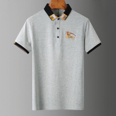 [버버리]Burberry 2020 Mens Logo Silket Short Sleeved Polo Tshirts - 버버리 2020 남성 로고 실켓 폴로 반팔티 Bur02618x.Size(m - 3xl).그레이