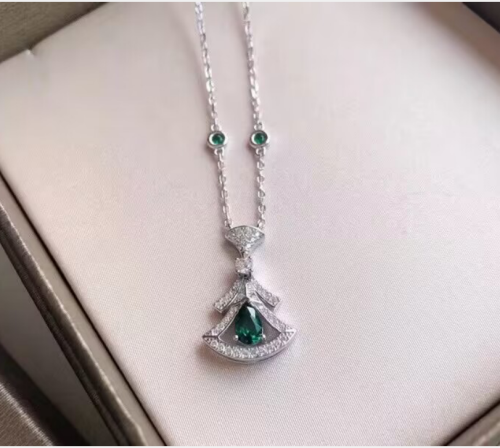 Bvlgari 2022 Ladies Necklace - 불가리 2022 여성용 목걸이 ACC0017.(실버그린)