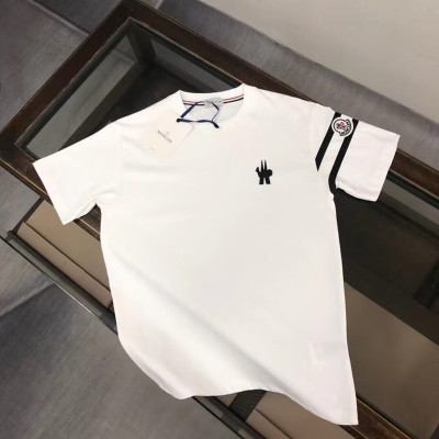 Moncler 2023 Mens Logo Silket Crew-neck Short Sleeved Tshirts - 몽클레어 2023 남성 로고 실켓 크루넥 반팔티 Moc01634x.Size(s - xl).화이트