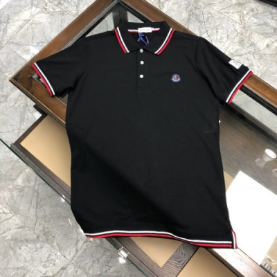 [매장판]Moncler 2020 Mens Logo Cotton Short Sleeved Polo Tshirts - 몽클레어 2020 남성 로고 코튼 폴로 반팔티 Moc01648x.Size(m - 3xl).블랙