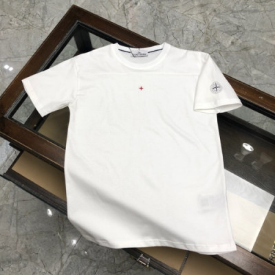 [스톤아일랜드]Stone Island 2020 Mens Crew-neck Cotton Short Sleeved Tshirts - 스톤아일랜드 2020 남성 크루넥 코튼 반팔티 Sto0201x.Size(m - 2xl).화이트